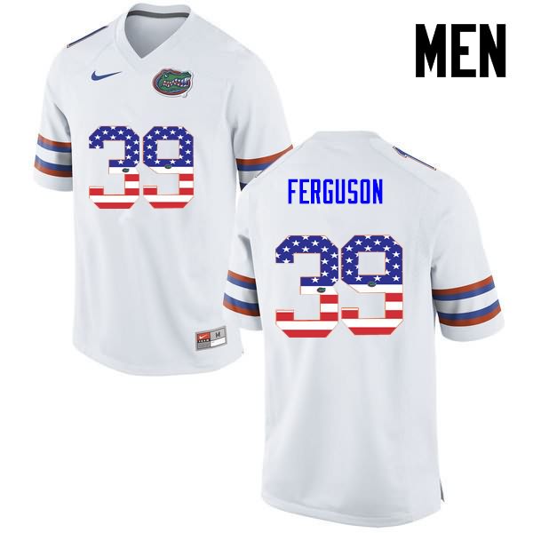 Men's NCAA Florida Gators Ryan Ferguson #39 Stitched Authentic USA Flag Fashion Nike White College Football Jersey SSH3865FG